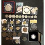 UK coin collection, includes 1935 crown in original box, 1937 crown, Halfcrown 1915, 1944 (high