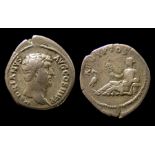 Hadrian Silver Denarius Obverse: Bare head right, HADRIANVS AVG COS III P P. Reverse: AEGYPTOS,