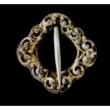 Medieval Silver Gilt Open-Work Filigree Brooch A beautiful medieval silver gilt composite brooch