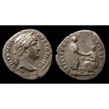 Hadrian Silver Denarius Obverse: Laureate bust right, HADRIANVS AVG COS III PP. Reverse: RESTITVTORI