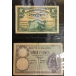 World Banknotes to include Gibraltar £1 1st December 1949, Algerian 1941 20 francs, French 1954