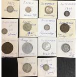 South Africa, Two Shilling 1896, Shillings 1892, 1897,1936, 1956, Sixpence  1927, Threepence 1893,