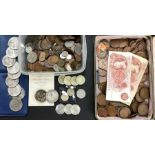 Large UK and World Coin collection, includes Commemorative Crowns, £5, £2, £1 and 50 pence coins,