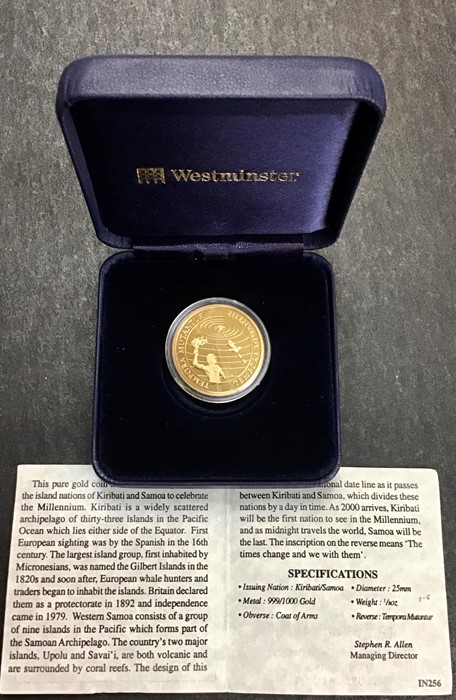 Kiribati & Samoa 24ct  1/8oz Gold Proof.