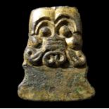 Anglo-Saxon Chip Carved Stylised Face Terminal A classic piece of Anglo-saxon artistry in the form
