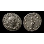 Maximinus Silver Denarius Obverse: IMP MAXIMINVS PIVS AVG, diademed, draped and cuirassed bust