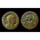 Allectus Barbarous Antoninianus Obverse: Radiate and draped bust right, IMP C ALLECTVS P F AVG.