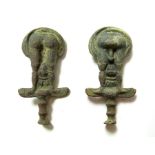 Rare Georgian Bawdy Erotic bronze pipe tamper, Circa 18th century. A rare example of a cast bronze