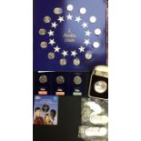 UK Coin Collection in one album and tin, includes pre 20 & 47 silver, stamps, Pope J Pall II 1oz