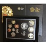 2009 Royal Mint Proof 12 Coin Set, in Original black case with certificate, includes the Kew Gardens