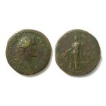 Excessively Rare Antoninus Pius Sestertius Obverse: Laureate bust right, ANTONINVS AVG PIVS PP.