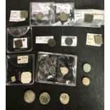 Collection of Medieval Coin weights, includes Angel coin weight and James I coin weight, French
