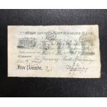 Rare £5 Banknote for the Warwick & Warwickshire Bank Greenway, Smith & Greenways 1886 No’ 27860,