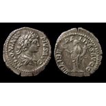 Caracalla Silver Denarius Obverse: Laureate and draped bust right, ANTONINVS PIVS AVG. Reverse: