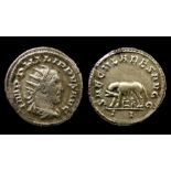 Philip I Silver Antoninianus Obverse: Radiate bust right, IMP PHILIPPVS AVG. Reverse: SAECVLARES