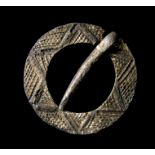 Medieval Silver Annular Brooch Silver brooch Circa 13th century. The brooch is annular with the