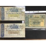 Banknotes of Scotland of various grades, Royal Bank of Scotland Five Pounds, Aberdeen 10th April