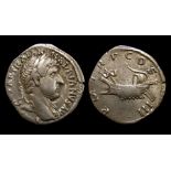 Hadrian Silver Denarius Obverse: Laureate and draped bust right, IMP CAESAR TRAIAN HADRIANVS AVG.