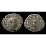 Caracalla Silver Denarius Obverse: Laureate head right, ANTONINVS PIVS AVG BRIT. Reverse: PM TR P XV