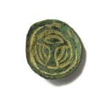 Early Anglo-Saxon Button Brooch, Circa AD 480-550. The brooch is circular in plan, demonstrating a