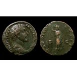 Marcus Aurelius As Obverse: Bare head and draped bust right, AVRELIVS CAESAR ANTONINI AVG PII FIL.