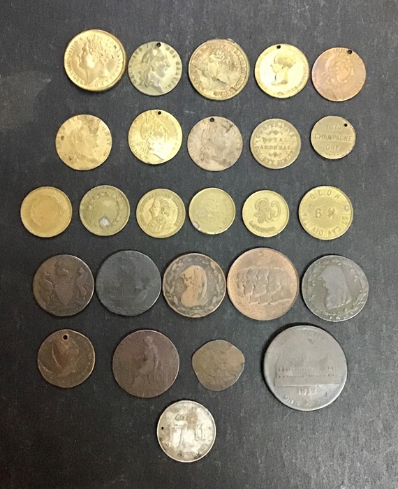 Tokens and Gaming Tokens. Includes ‘East India House’ Token, Wedding of King George IV and Queen