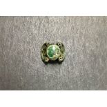 Early Medieval Period Gilded Ring Bezel. Circa 10th-11th. A bronze gilded ring bezel set with a
