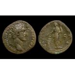 Antoninus Pius Brass Dupondius Obverse: Radiate bust right, ANTONINVS AVG PIVS P P TR P COS III.