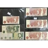 10 Shilling banknotes in three consecutive number runs A70N 017308 to 316, 017082 to 088, 019551