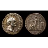 Vespasian Silver Denarius Obverse: Laureate bust right, IMP CAESAR VESPASIANVS AVG. Reverse: COS