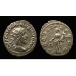 Volusian Silver Antoninianus Obverse: Radiate bust right, IMP CAE C VIB VOLVSIANO AVG. Reverse: