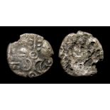 Iceni Silver Unit. British Late Iron Age, an uninscribed silver unit of the East Anglian Region/