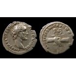 Antoninus Pius Silver Denarius Obverse: Laureate bust right, IMP T AEL CAES HADR ANTONINVS