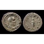 Pupienus Silver Denarius Obverse: Laureate and draped bust right, IMP C M CLOD PVPIENVS AVG.