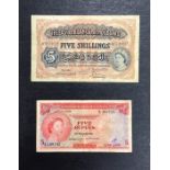 Commonwealth Banknotes, East Africa Currency Board Five Shillings 1st January 1955, Central Bank