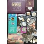 Collection of UK and World Coins, Premium Saving Bond Certificates from the sixties, 1996