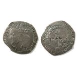 Charles I, Halfcrown, mm hard to read. king on horseback unusual type as sword touching mm, kings