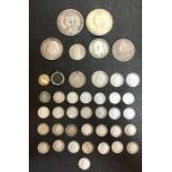 UK Silver coins pre 20. Includes 1890, 1891 Crowns, 1900, 1916 Halfcrown, Edward VII Florin, 1887