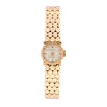 Rolex - a ladies 18ct gold Rolex Precision bracelet wristwatch, circa 1960'S, circular dial