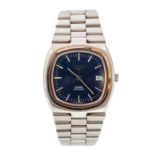 Longines - a gentleman's Longines Admiral Automatic stainless steel wristwatch, circa 1990's, blue