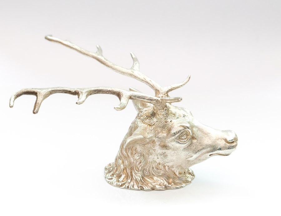 ****WITHDRAWN FROM SALE*****A late Victorian silver stirrup cup realistically cast as a stag's head, - Image 2 of 2