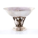 George Jensen- A Danish silver large pedestal centrepiece bowl, with openwork pedestal base