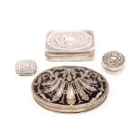 An 18th Century Continental possibly Italian oval silver pique tortoiseshell snuff box, the cover
