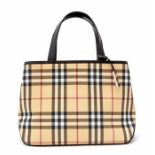 Burberry - a Burberry Nova Check patterned small shopper handbag, printed Nova pattern with black