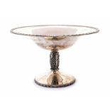 An Elizabeth II silver table centrepiece, flared bowl and spreading circular foot with egg-and-