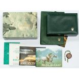 Rolex - a Rolex Oyster watch box, green leather, cedar lined, approx. 14.5cm x 10cm x 5cm,  complete