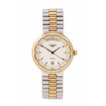 Longines - a gentleman's Longines Conquest bi metal quartz wristwatch, white dial approx. 27mm, gold