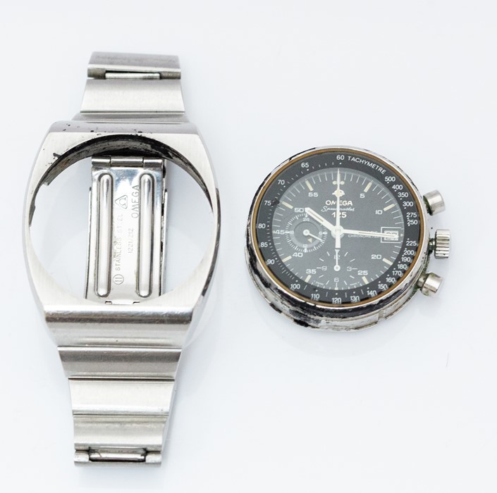 Omega - a  limited edition 1970's Omega Speedmaster 125, black dial, baton markers, duel subsidiary, - Image 2 of 6