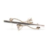 Georg Jensen - a Danish silver bar brooch of stylised tulip design, no. 278, approx 5cm