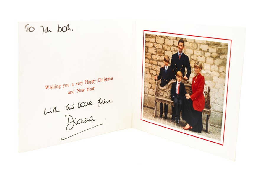 HRH Diana, Princess of Wales (1961-1997). Autograph Christmas card, inscribed and signed in bold